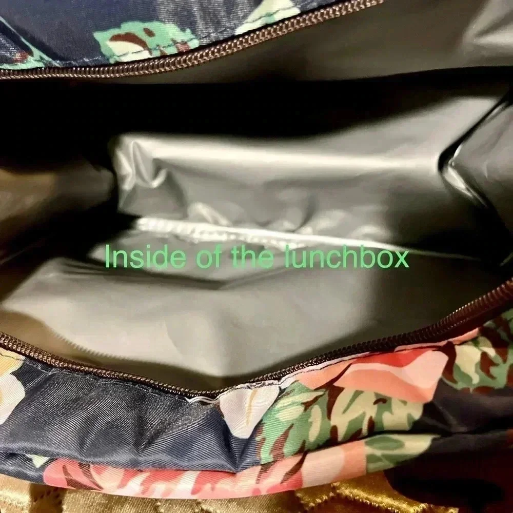 Large Floral Lunch Bag for Women that keeps food hot or cold for six hours